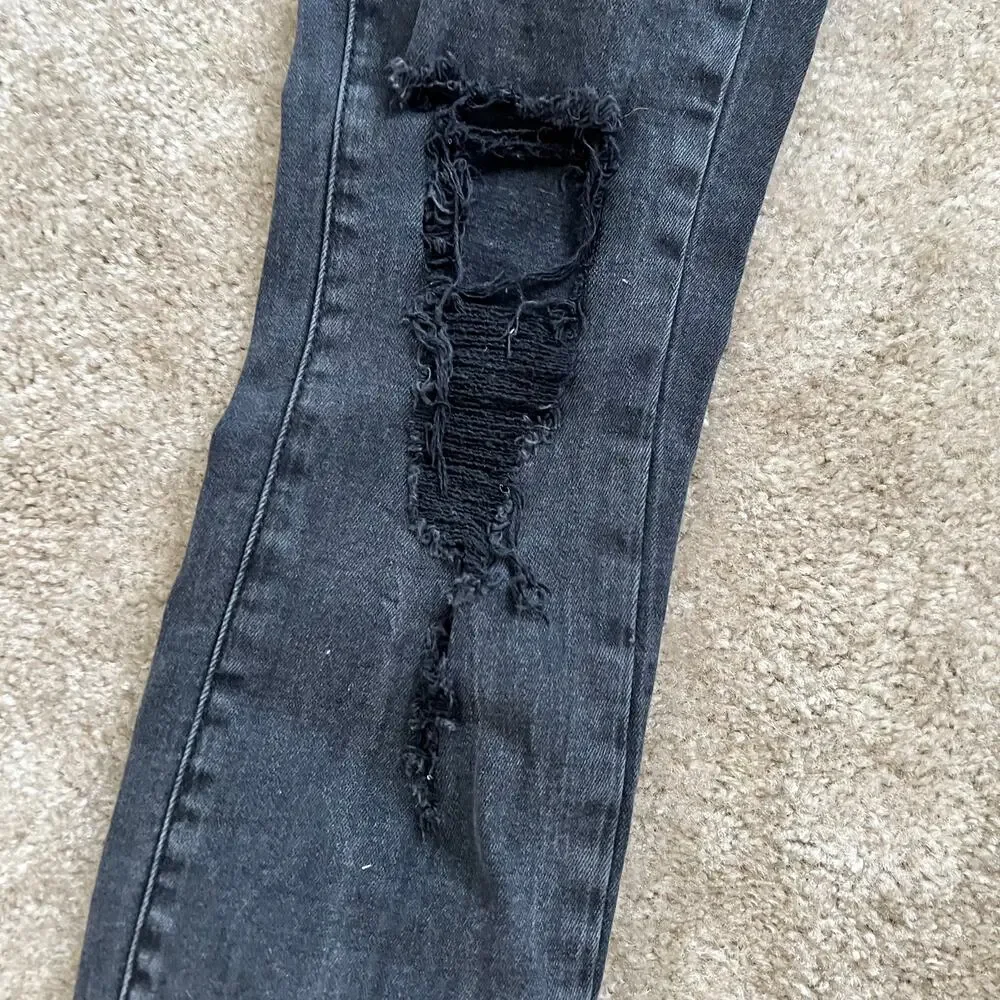 Aeropostale Faded Black Distressed Super High-Rise Curvy Jegging Size:  0R